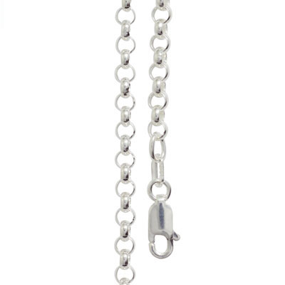 Sterling silver belcher link necklace 40 cm