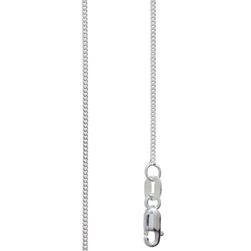 Fine Silver Curb Link Necklace - 45 cm
