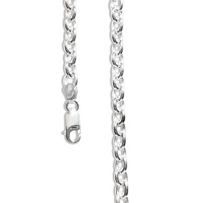 Heavy Silver Trace Link Necklace - 55 cm.