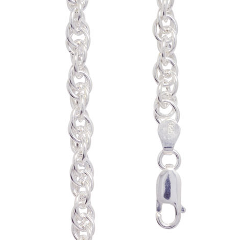Sterling Silver double curb necklace 40 cm
