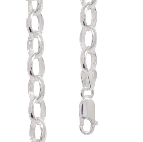 Silver Belcher Link Necklace - 55 cm