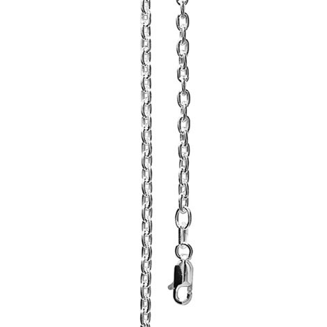 Sterling Silver Trace Link Chain - 40 cm