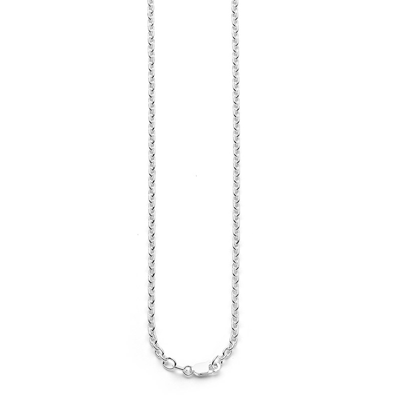 Sterling Silver Trace Link Chain - 80 cm