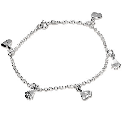 Sterling Silver Anklet - Mixed Charms