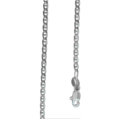 Silver Anchor Chain Link Necklace 40 cm.