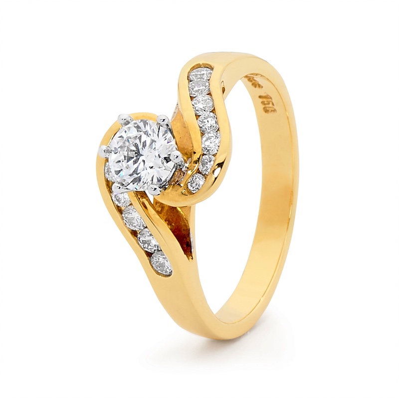 18 Carat Engagement Ring - 0.8 carat - Certified Diamonds