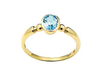Gold Ring with Blue Topaz