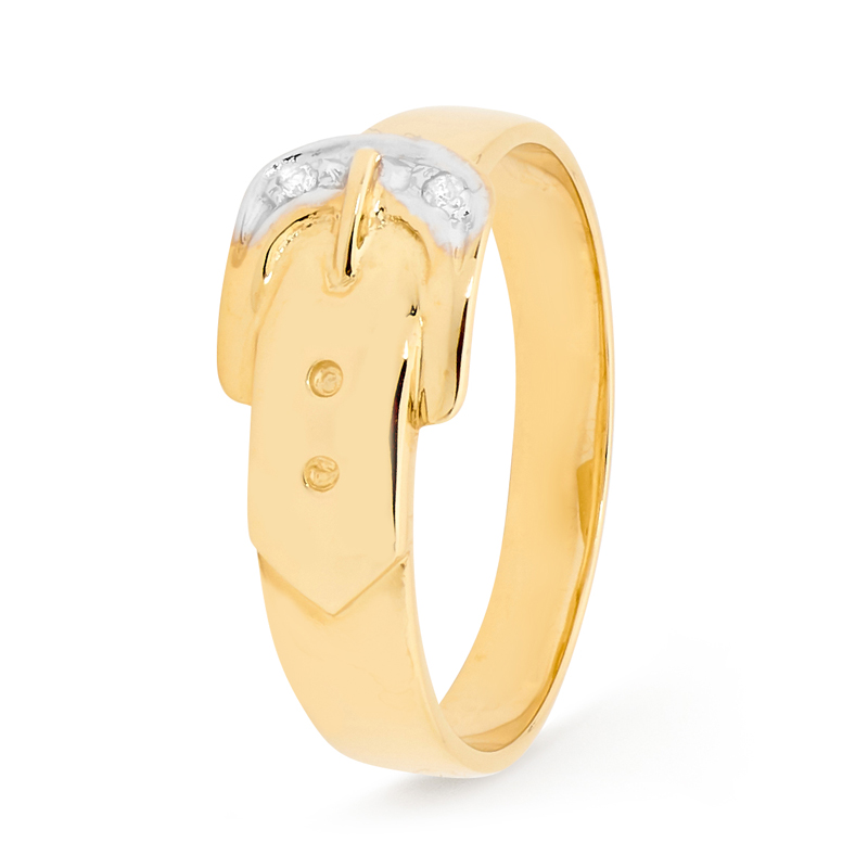 Belt Buckle Ring with Diamonds