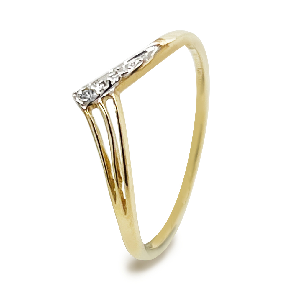 Diamond Set Wishbone Ring