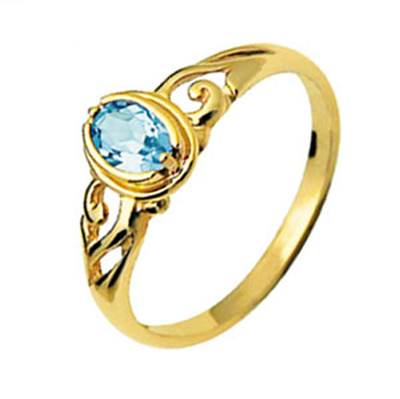 Antique Style Blue Topaz Ring