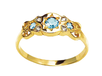 Antique Style Ring with Blue Topaz
