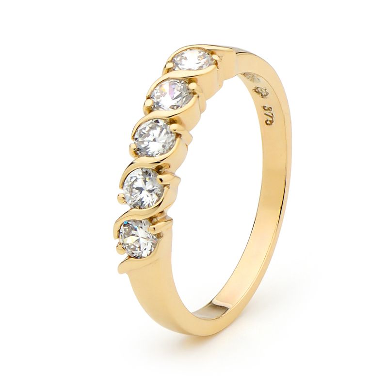 Cubic Zirconia Gold Eternity Ring