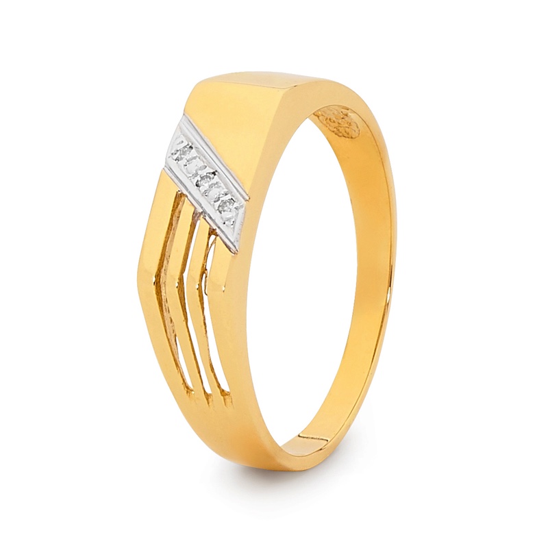 Men's Gold Ring with Diamonds