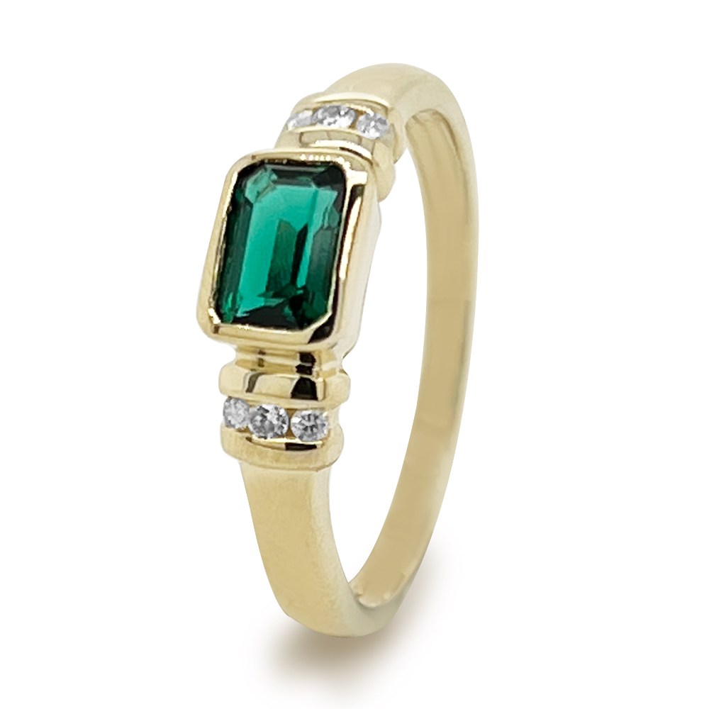 Emerald and Diamond Dress Ring