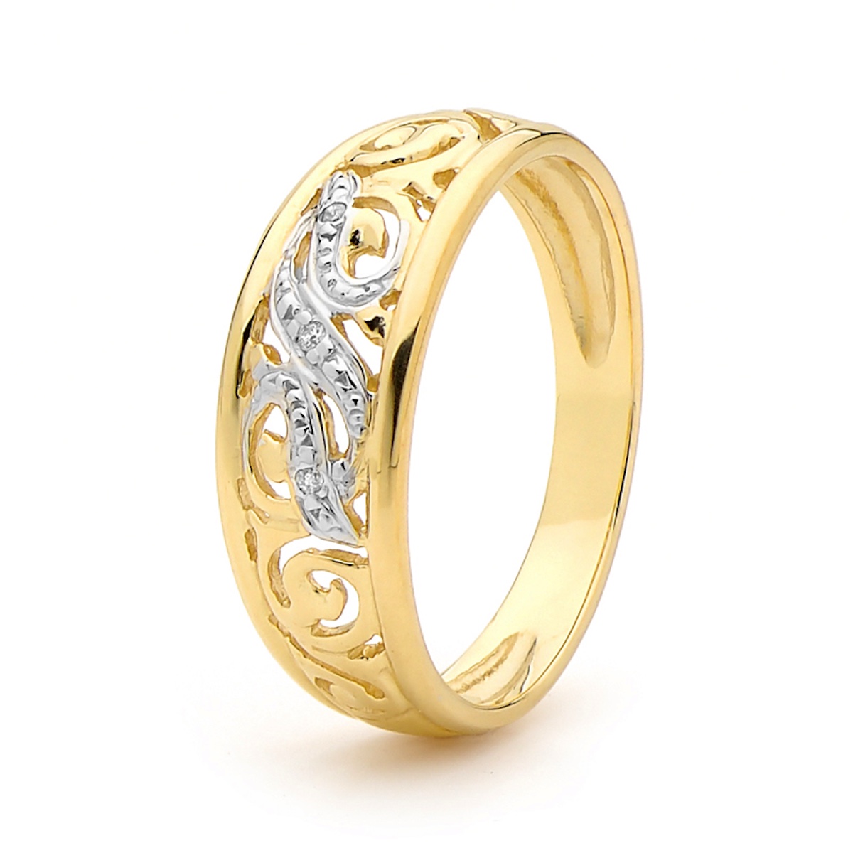 Love Diamond Ring with Celtic Carving