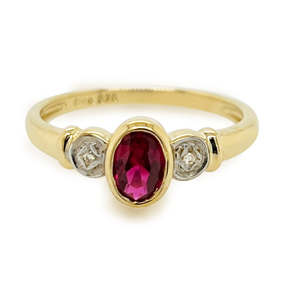 Created Ruby and Diamond Ring