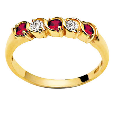 Created Ruby and Diamond Eternity Ring