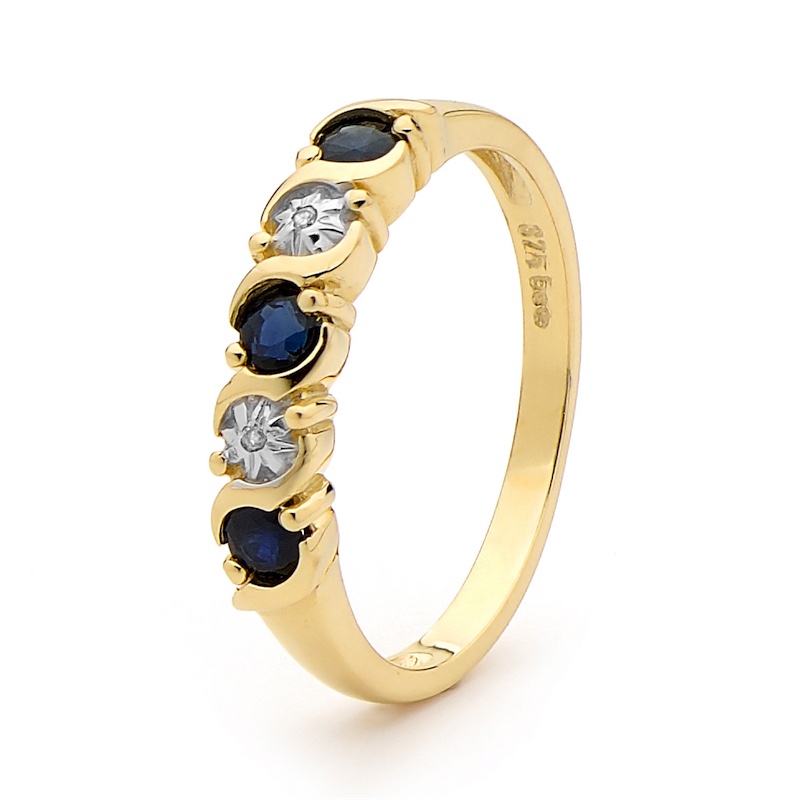 Sapphire Anniversary Ring with Diamonds