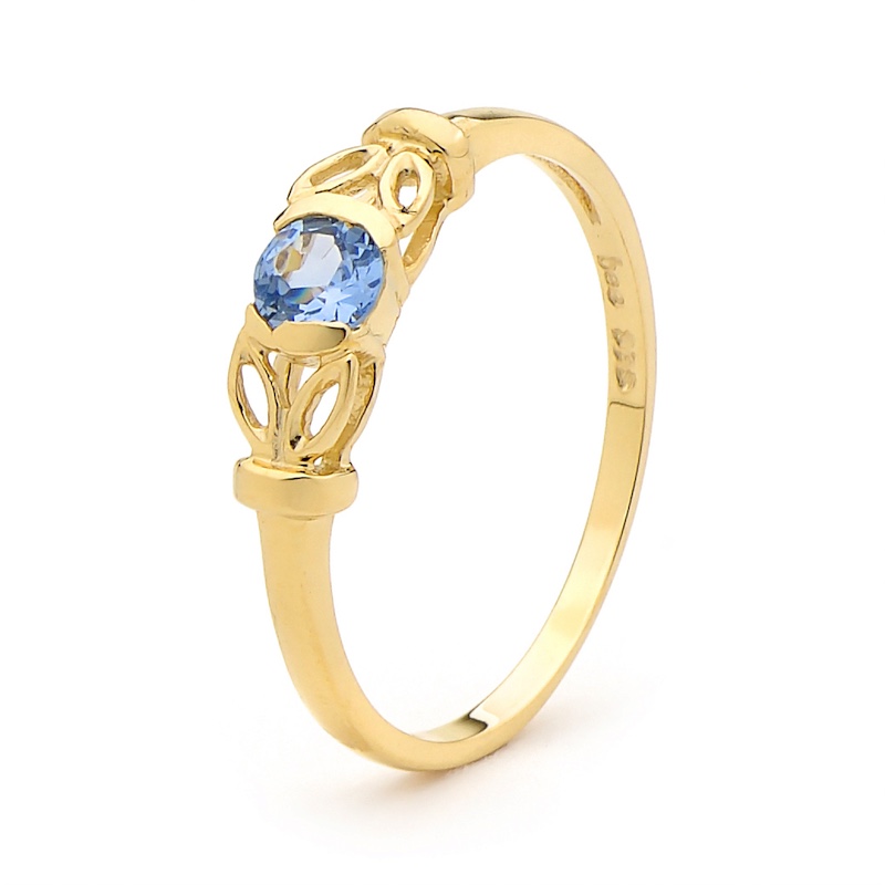 Blue Topaz Love Ring