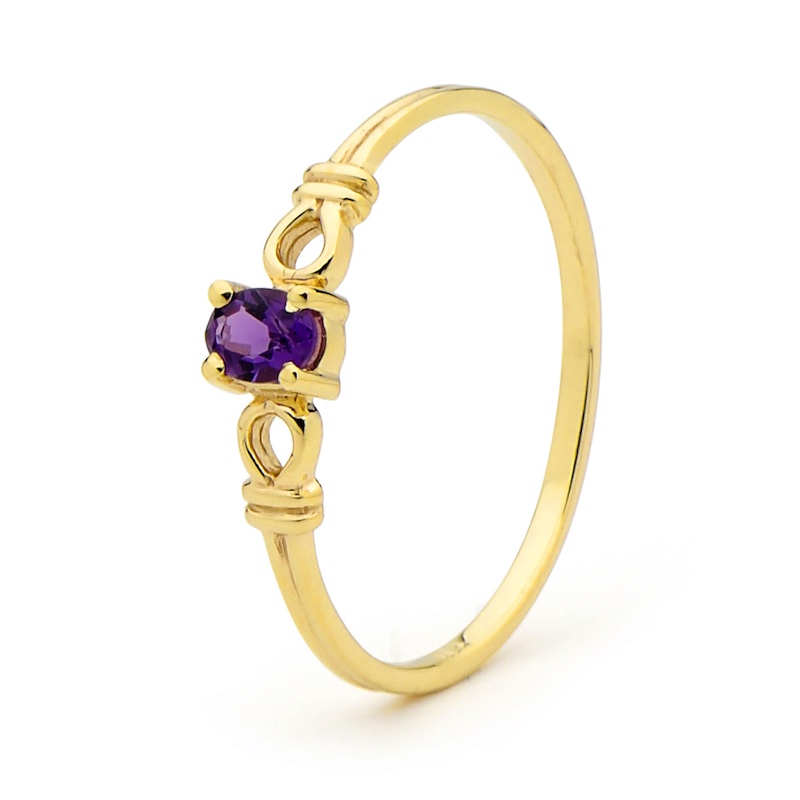 Gold Ring with Amethyst &quot;Cute&quot;