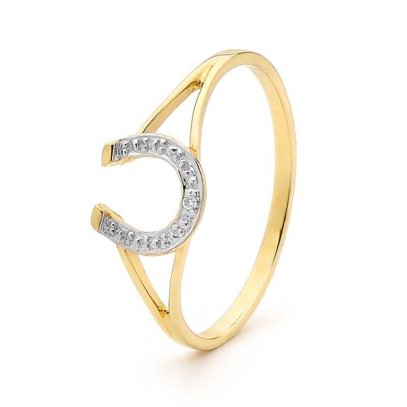 Lucky Horseshoe Ring with Diamond