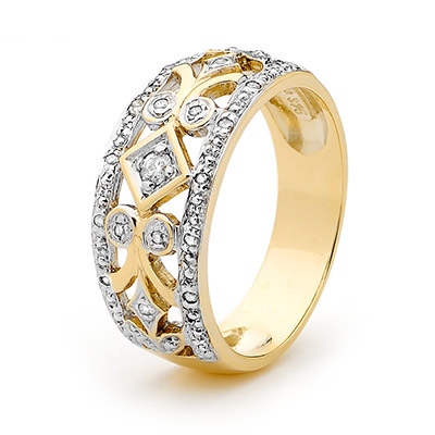 Right Hand Ring with Diamonds - Size U