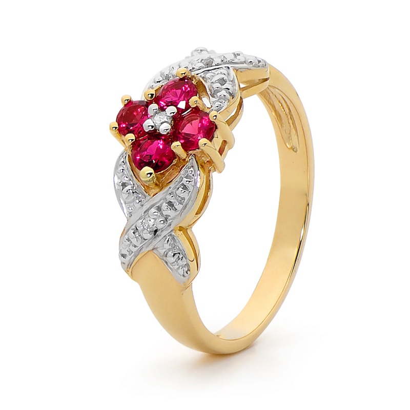 Created Ruby and Diamond ring