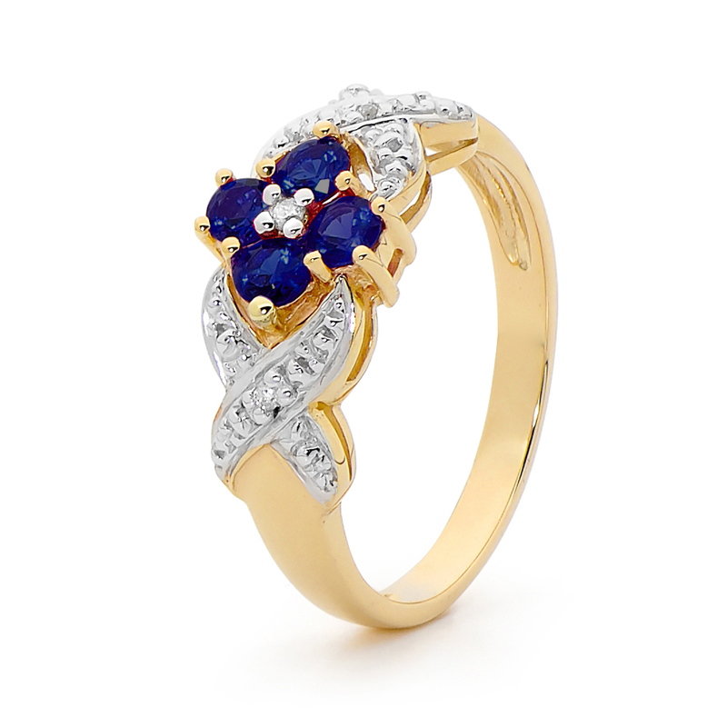 Australian Sapphire and Diamond ring