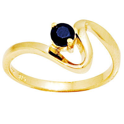 Sapphire Ring - Gold Swirl