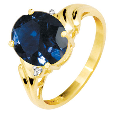 Large Sapphire and Diamond Ring