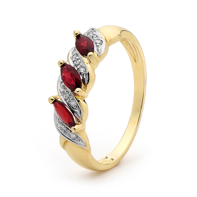 Created Ruby Anniversary Ring with Diamonds