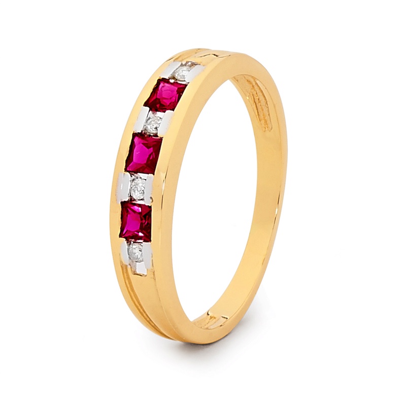 Created Ruby and Diamond eternity ring