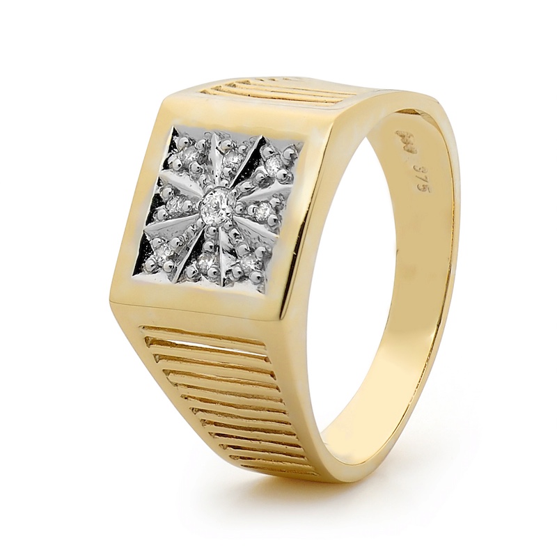 Mens Gold ring with Diamonds