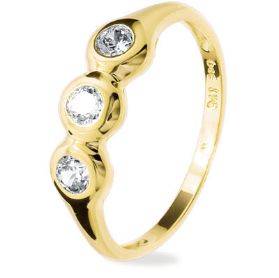 Cubic Zirconia Ring "Liquid Gold 3"