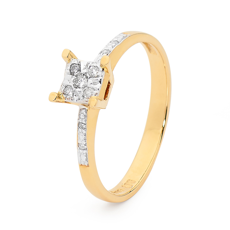 0.09ct Diamond Solitaire Look Ring