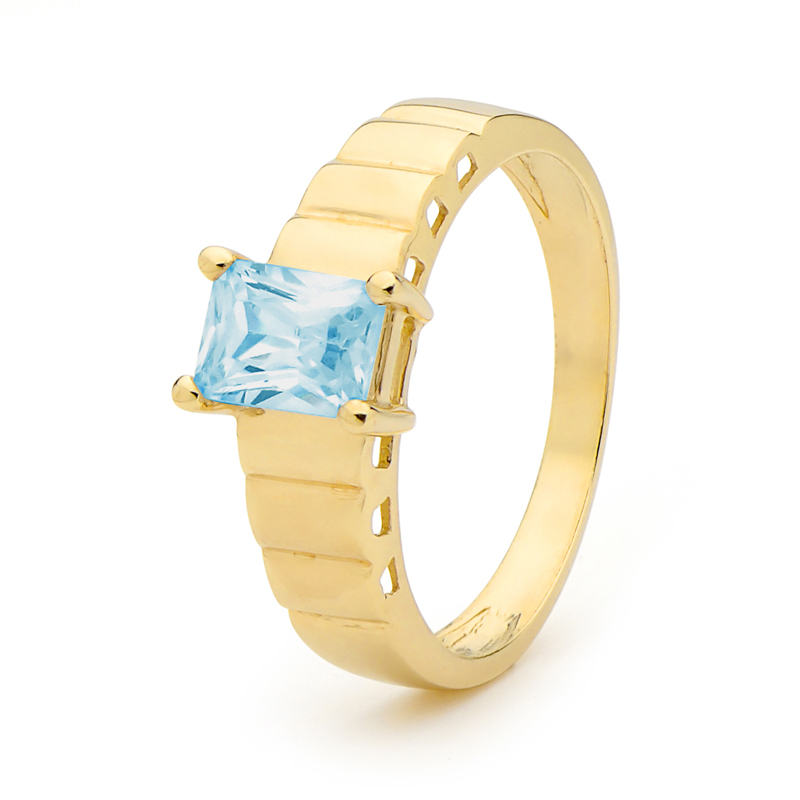 Ladies Blue Topaz Dress Ring