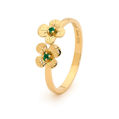 Lucky Emerald Clover Ring