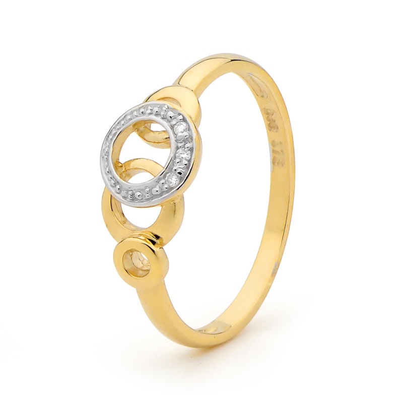 Diamond Set Gold Fun Ring