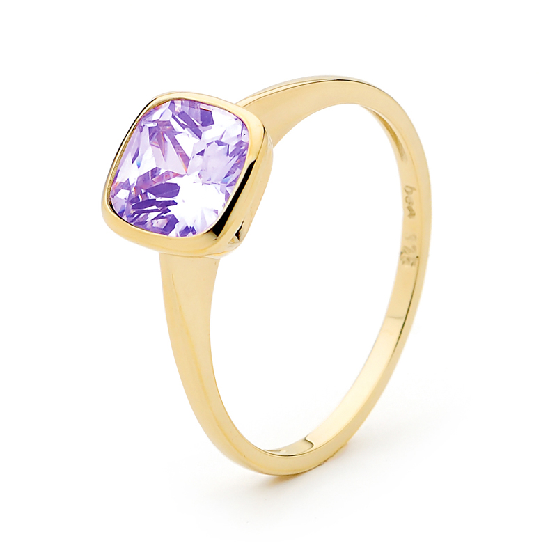 Modern Amethyst Bezel Ring