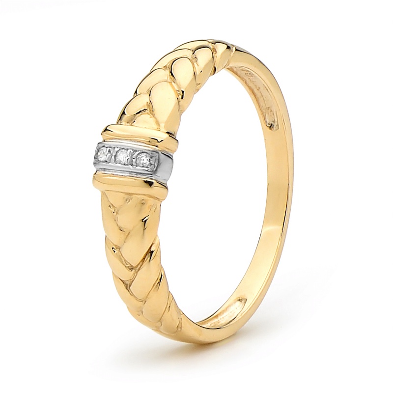 Diamond Set Plait Ring