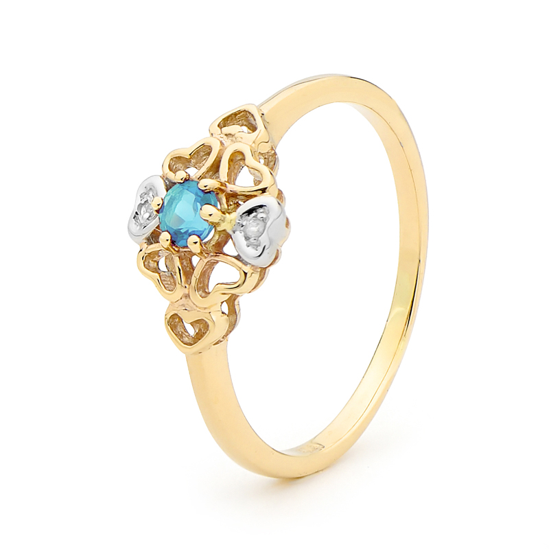 Romantic Flower Topaz Ring