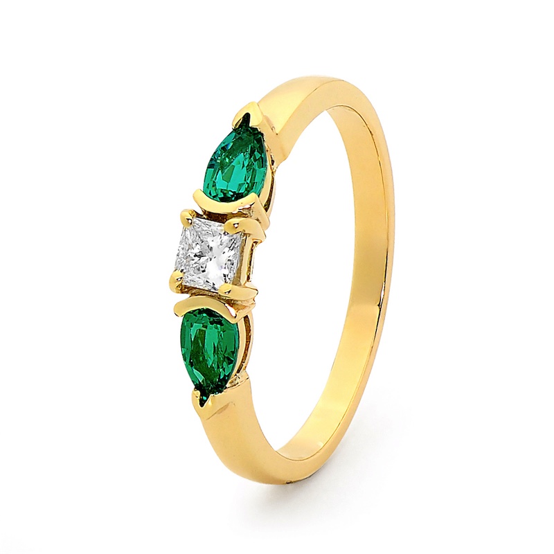 Emerald and Diamond Ring