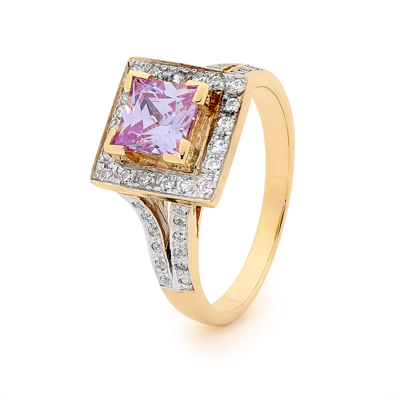 lavender Coloured CZ Dress Ring