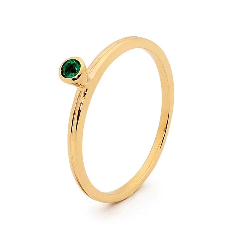 Stackable Fun Ring with Emerald