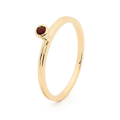 Stackable Fun Ring with Garnet