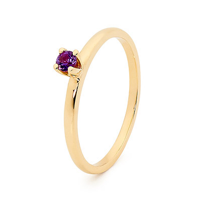 Stackable Fun Ring with Amethyst