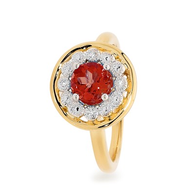 Created Ruby Ring with Diamond Halo