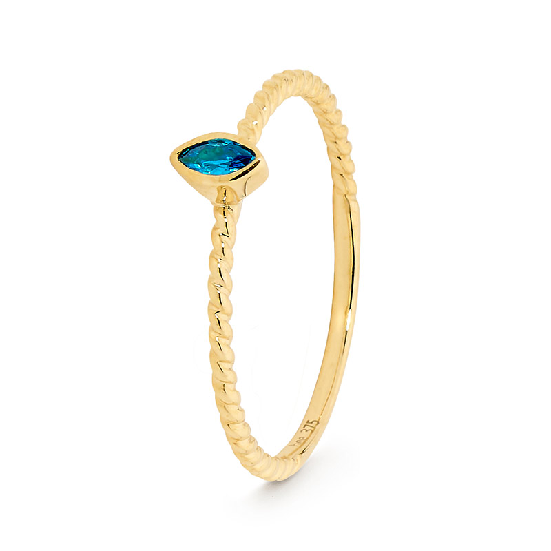 Sexy Ring with Tanzanite Blue CZ - Micro Gems