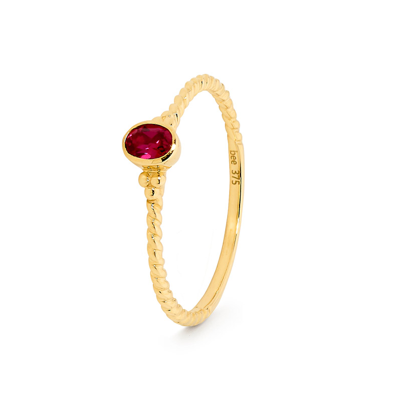 Red Cubic Zirconia Ring - Micro Gems