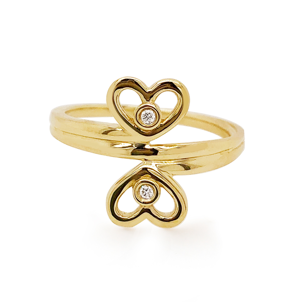 Infinity Heart Ring with  Diamonds